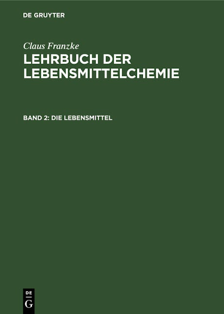 Book cover image for Die Lebensmittel ISBN: 9783112541333